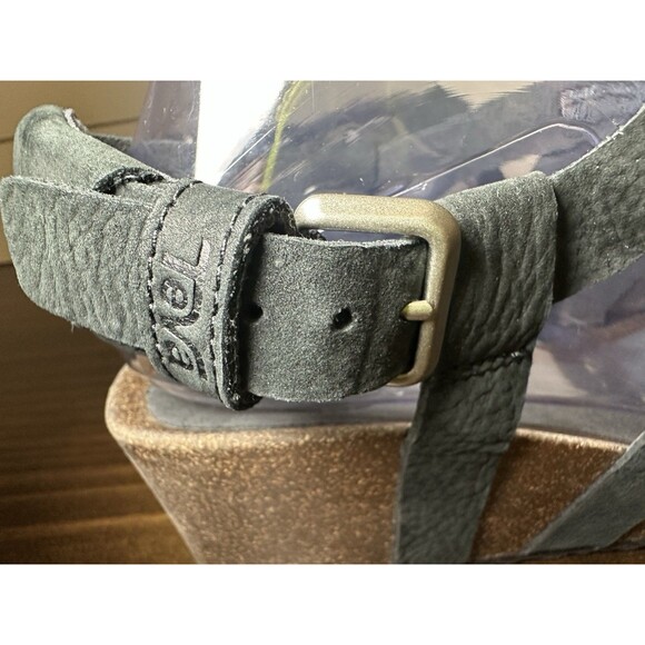 TEVA Mahonia Wedge Cross Strap Wedge Leather Sandals Strappy Women's 9.5 - Picture 7 of 11